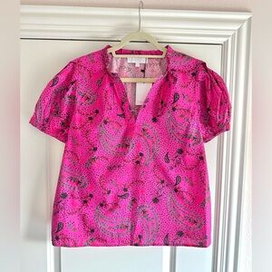 Sugarlips Paisley Split Neck Blouse